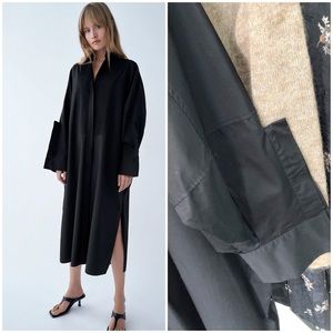 Zara Pintuck Poplin Dress